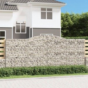 vidaXL Oblúkové gabiónové koše 5ks 400x50x160/180cm pozinkované železo