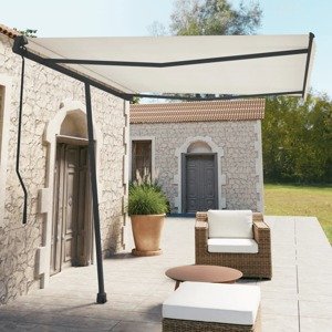 vidaXL Súprava markízových stĺpikov antracitová 300x245 cm železo