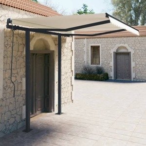 vidaXL Súprava markízových stĺpikov antracitová 300x245 cm železo