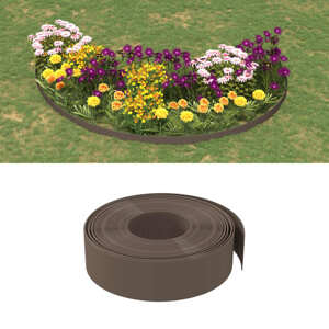vidaXL Záhradné obruby 5 ks hnedé 10 m 15 cm polyetylén
