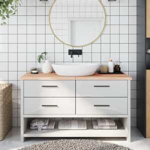 vidaXL Kúpeľňová doska 140x50x(2-4) cm neošetrený masív