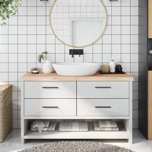 vidaXL Kúpeľňová doska 140x50x(2-6) cm neošetrený masív