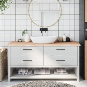 vidaXL Kúpeľňová doska 160x60x(2-6) cm neošetrený masív