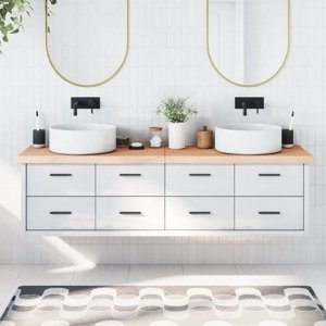 vidaXL Kúpeľňová doska 180x60x(2-6) cm neošetrený masív