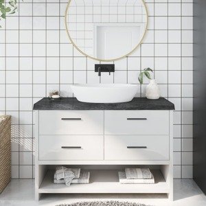 vidaXL Kúpeľňová doska tmavohnedá 120x40x(2-6) cm ošetrený masív