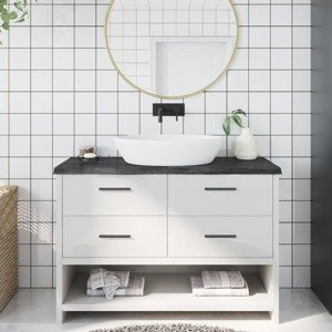 vidaXL Kúpeľňová doska tmavohnedá 120x50x(2-4) cm ošetrený masív