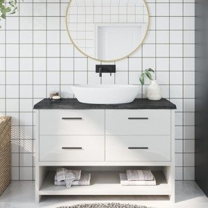 vidaXL Kúpeľňová doska tmavohnedá 120x60x(2-4) cm ošetrený masív