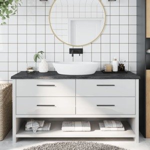 vidaXL Kúpeľňová doska tmavohnedá 160x60x(2-4) cm ošetrený masív