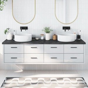 vidaXL Kúpeľňová doska tmavohnedá 200x60x(2-4) cm ošetrený masív