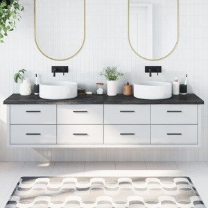 vidaXL Kúpeľňová doska tmavohnedá 220x60x(2-4) cm ošetrený masív