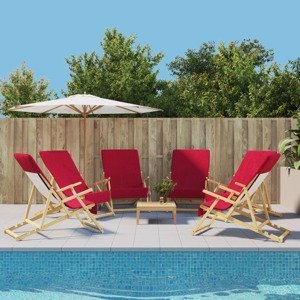 vidaXL Plážové uteráky 6 ks vínové 60x135 cm látka 400 GSM