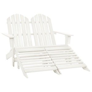 vidaXL 2-miestna záhradná stolička a lehátko Adirondack jedľa biela