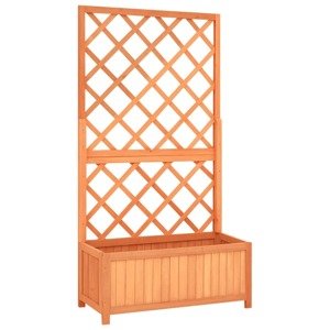 vidaXL Záhradný kvetináč s mriežkou hnedý 70x30x135 cm jedľové drevo