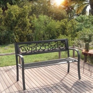 vidaXL Záhradná lavička 125 cm oceľ čierna