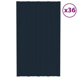 vidaXL Strešné panely 36 ks pozinkovaná oceľ antracitové 80x45 cm