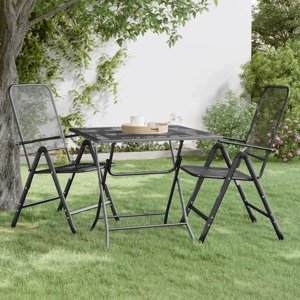 vidaXL Záhradný stôl 80x80x72 cm sieťovina expandovaný kov antracit