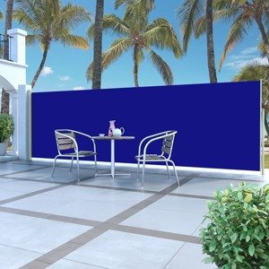 vidaXL Zaťahovacia bočná markíza na terasu 160x500 cm modré
