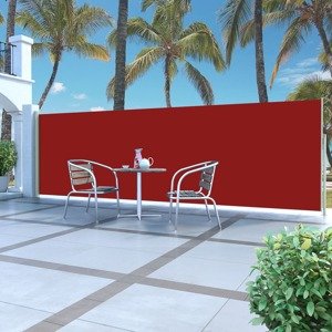 vidaXL Zaťahovacia bočná markíza na terasu 160x500 cm červená