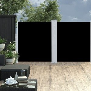 vidaXL Zaťahovacia bočná markíza čierna 140x600 cm