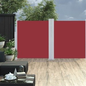 vidaXL Zaťahovacia bočná markíza červená 140x600 cm