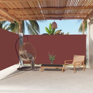vidaXL Zaťahovacia bočná markíza hnedá 180x600 cm