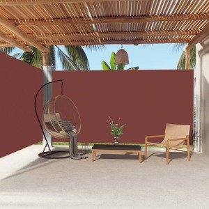 vidaXL Zaťahovacia bočná markíza hnedá 200x600 cm