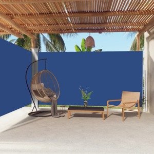 vidaXL Zaťahovacia bočná markíza modrá 200x600 cm