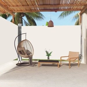 vidaXL Zaťahovacia bočná markíza krémová 220x600 cm