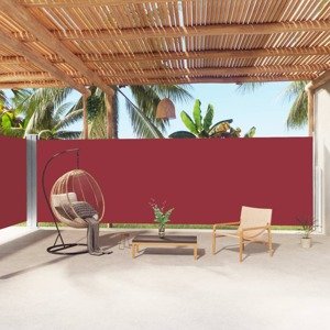 vidaXL Zaťahovacia bočná markíza červená 200x1000 cm