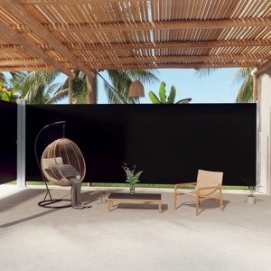vidaXL Zaťahovacia bočná markíza čierna 220x1000 cm