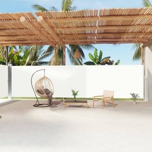 vidaXL Zaťahovacia bočná markíza krémová 200x1200 cm
