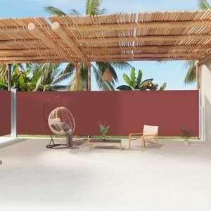 vidaXL Zaťahovacia bočná markíza hnedá 200x1200 cm