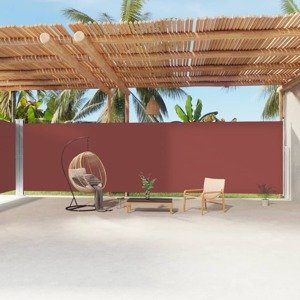 vidaXL Zaťahovacia bočná markíza hnedá 220x1200 cm