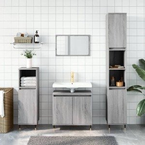 vidaXL 3-dielna sada kúpeľňových skriniek sivá sonoma spracované drevo