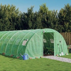 vidaXL Fóliovník s oceľovým rámom zelený 64 m² 16x4x2 m