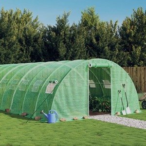 vidaXL Fóliovník s oceľovým rámom zelený 72 m² 18x4x2 m