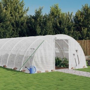 vidaXL Fóliovník s oceľovým rámom biely 72 m² 18x4x2 m