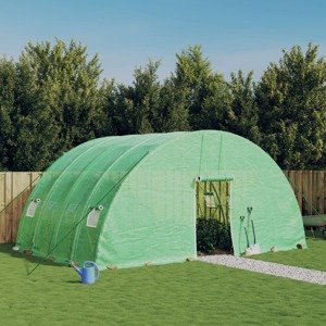 vidaXL Fóliovník s oceľovým rámom zelený 24 m² 6x4x2,85 m