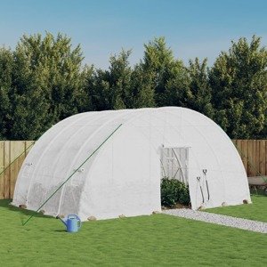 vidaXL Fóliovník s oceľovým rámom biely 24 m² 6x4x2,85 m