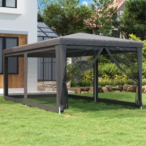 vidaXL Párty stan a 6 sieťkovaných bočných stien antracitový 3x6m HDPE