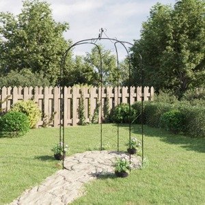 vidaXL Záhradné oblúky 2 ks čierne Ø180x255 cm oceľ