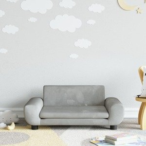 vidaXL Detská pohovka bledosivá 70x45x33 zamat
