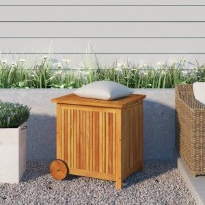 vidaXL Záhradný úložný box s kolieskami 60x50x58 cm masívna akácia