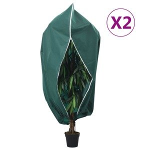 vidaXL Flísové kryty na rastliny so zipsom 2 ks 70 g/m² 3,93x3 m