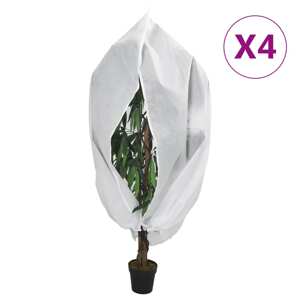 vidaXL Flísové kryty na rastliny so zipsom 4 ks 70 g/m² 3,93x3 m
