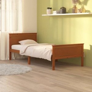 vidaXL Posteľný rám medovo-hnedý borovicový masív 90x200 cm