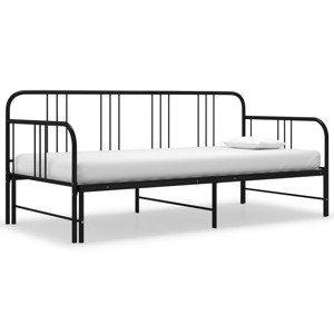 vidaXL Rám rozkladacej pohovky čierny kovový 90x200 cm