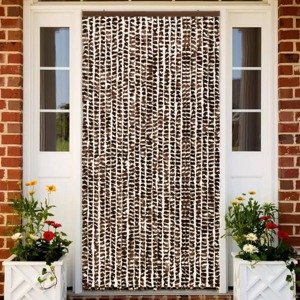 vidaXL Záves proti hmyzu, hnedý a biely 100x220 cm, ženilka