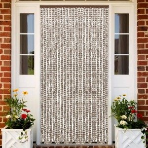 vidaXL Záves proti hmyzu, sivohnedý a biely 100x220 cm, ženilka