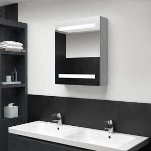 vidaXL LED kúpeľňová zrkadlová skrinka betónová sivá 50x14x60 cm
